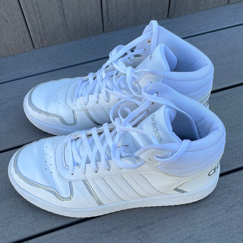 Adidas high top sneakers white US size 9